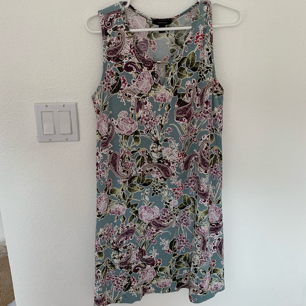 High Neck Floral Dress